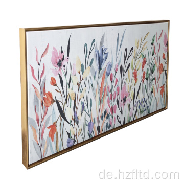 Bunte Wildblumen schwimmende Leinwand Malerei Wandkunst